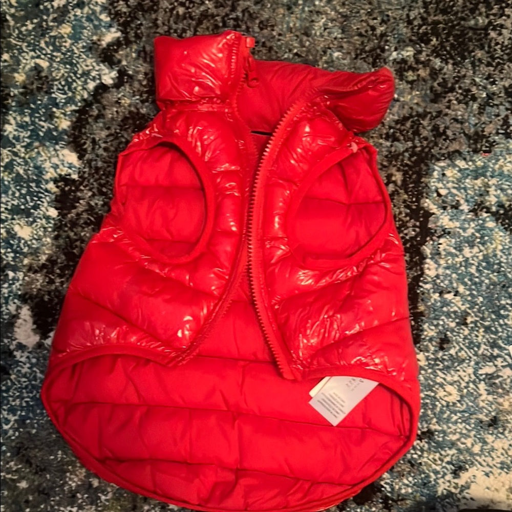 Red dog puffer vest